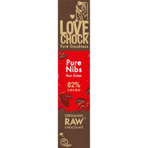 Raw chocolate with cocoa nibs 40g Mahe LOVECHOK tooršokolaadi batoon kakao nipsidega 40 g